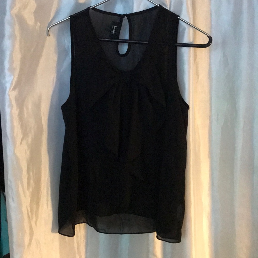 Sheer Black Sleeveless Dressy Blouse